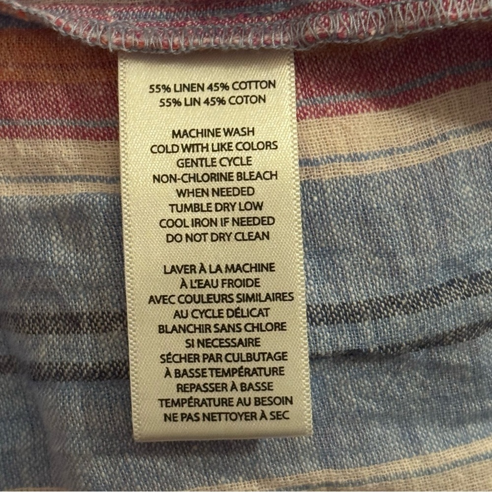 Beachlunchlounge Lana Stripe Linen & Cotton Tiered Stripes Midi Sundress Size XS - Picture 10 of 10